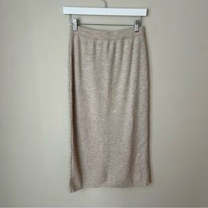 Rodier Kasha De Rodier Oatmeal Beige Wool Blend Midi Skirt Women’s Size Medium